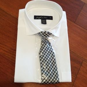 Boys Size 16 White LS Dress Shirt & Tie Combo NWT